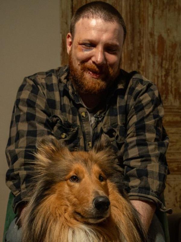 Garum with his dog, Fry