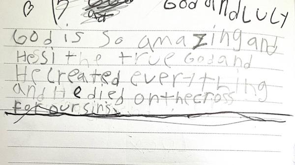 Picture in Lucy's prayer journal