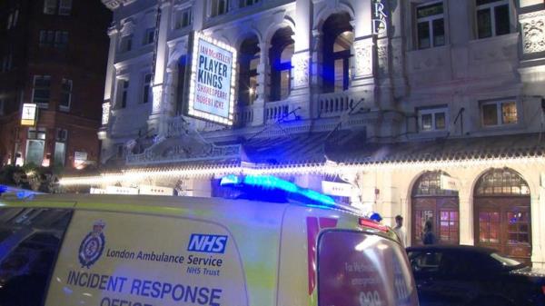 An NHS respo<em></em>nse unit outside the theatre. Pic: Sky News