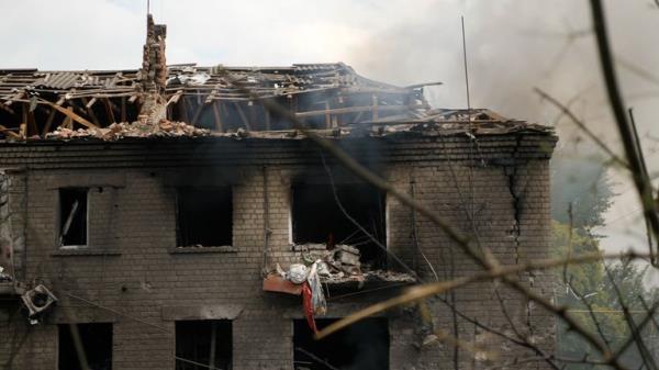 Damage in Vovchansk, Kharkiv region