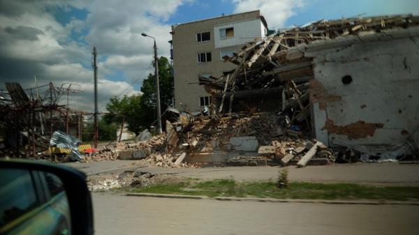 Damage in Vovchansk, Kharkiv region