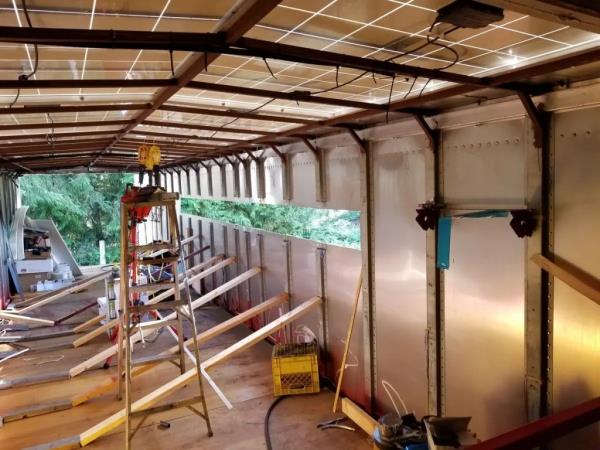 The mobile home took more than five years to build. 