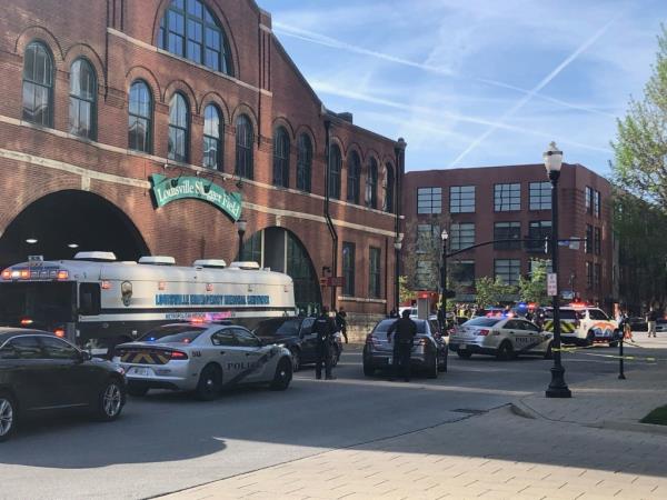 Police outside Slugger Field