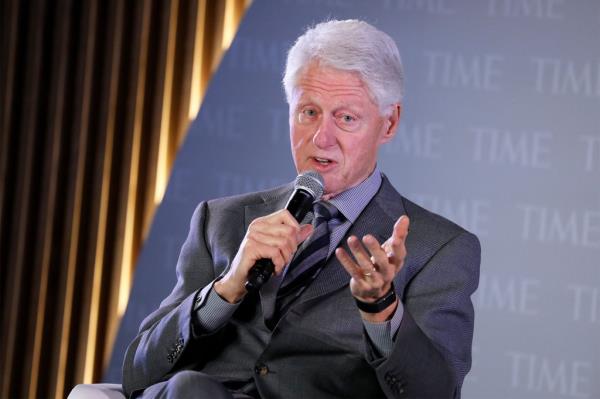 Former U.S. President Bill Clinton speaks o<em></em>nstage during the TIME 100 Health Summit at Pier 17 on October 17, 2019 in New York City.