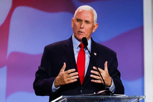 Mike Pence has been at odds with Trump since refusing his order to overturn the 2020 election results during a joint session of Co<em></em>ngress on Jan. 6, 2021.