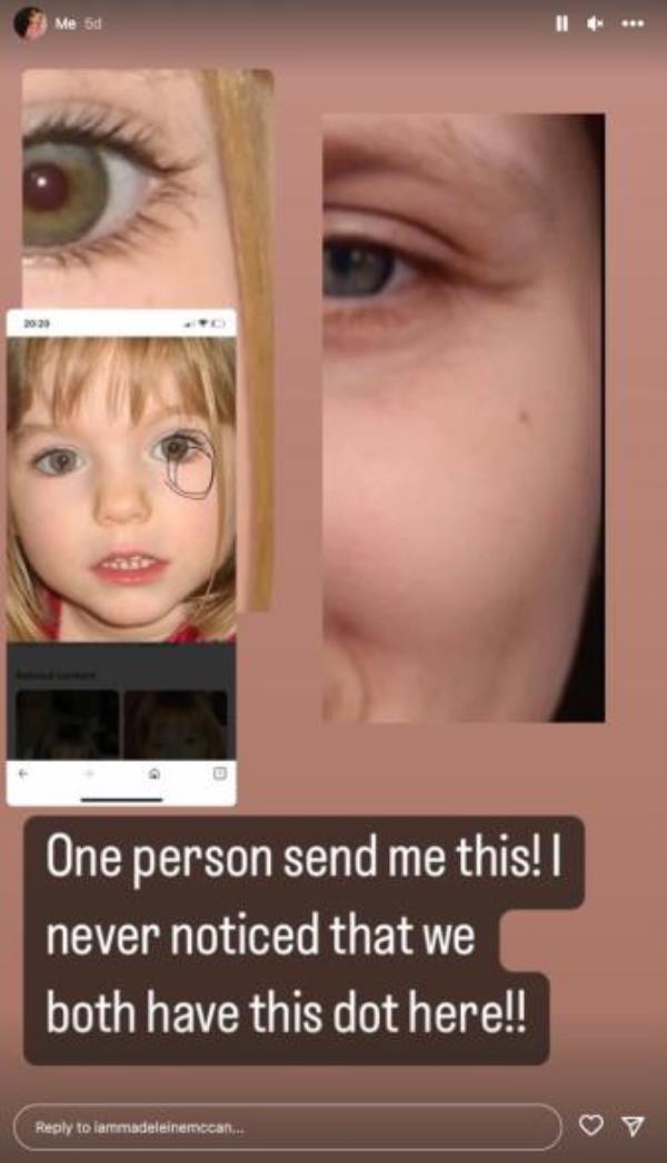 Faustyna claims to have the same smudge on her right iris as McCann.