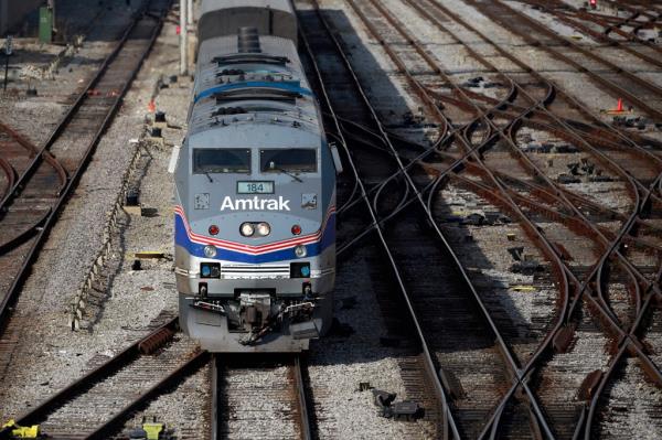 A picture of an Amtrak train.
