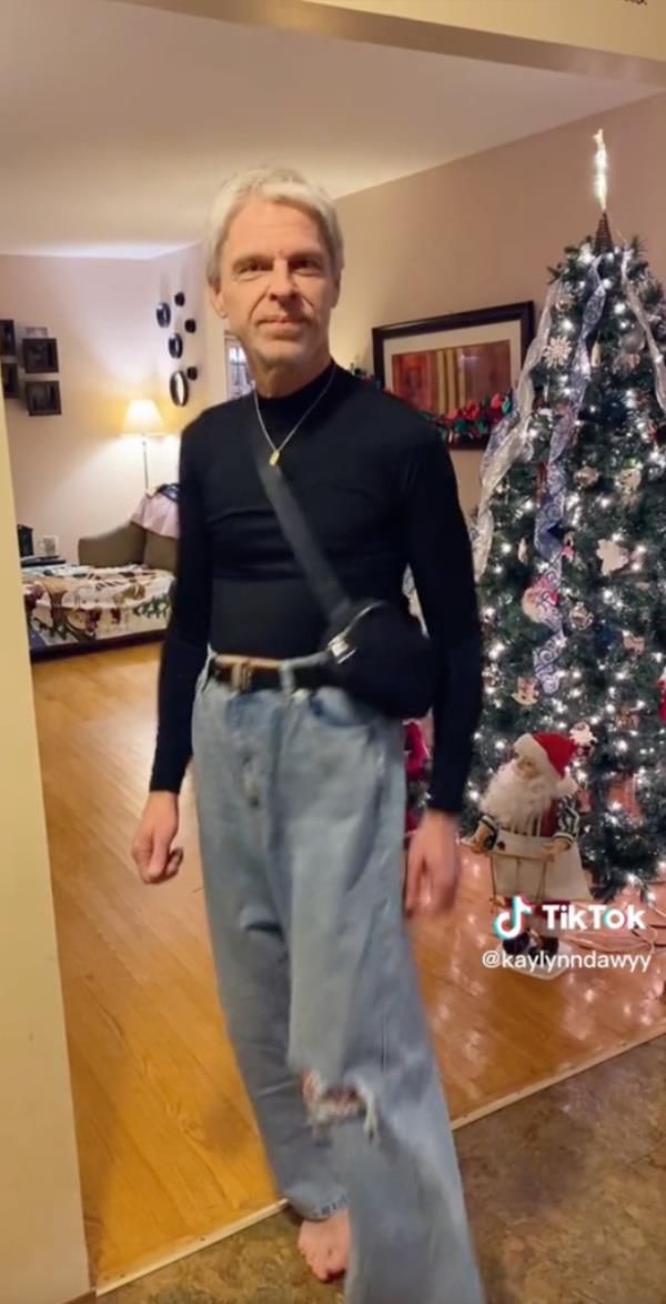 Dad in daughter's clothes