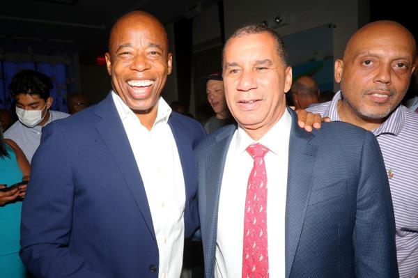 Former Gov. David Paterson, right, with Mayor Eric Adams.