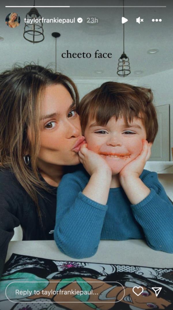Paul posted this photo with her son, Ocean, to her Instagram Story on Monday.