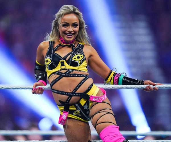 Liv Morgan looks on during the WWE Royal Rumble at the Alamodome on Jan. 28, 2023 in San Antonio, Texas. 
