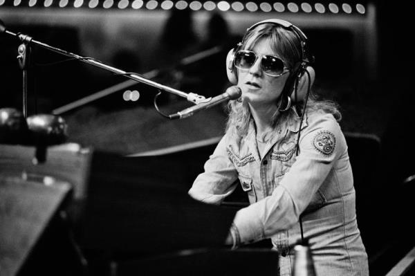 McVie in the recording studio with Fleetwood Mac in New Haven, Conn. in 1975.