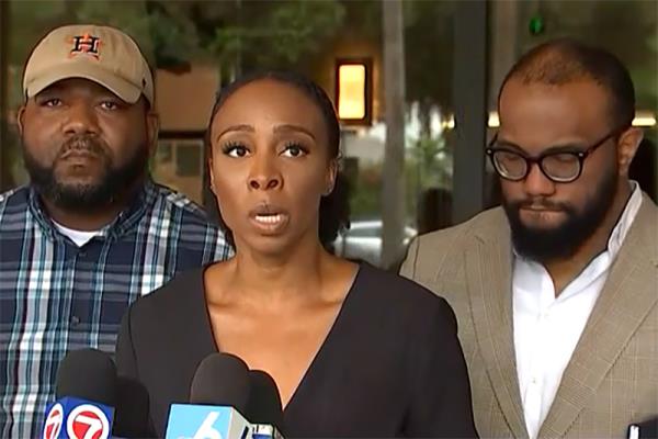 Karen Egbuna, the victim's cousin, speaks on behalf of their family.