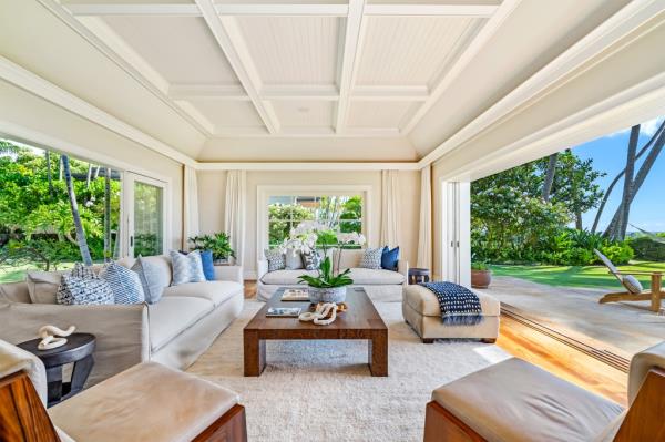 A shot of the open layout, which emphasizes indoor/outdoor living.