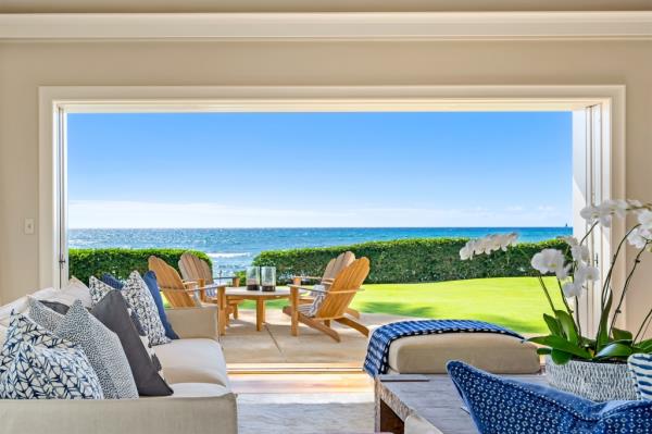 The property boasts stunning ocean views.