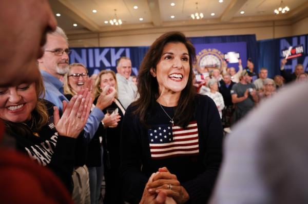 Haley is pictured at a campaign event.