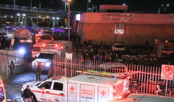 The fire broke out around 9:30 p.m. Mo<em></em>nday night, after migrants set mattresses on fire, Mexican officials said.