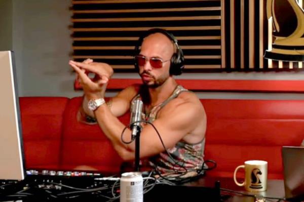 Andrew Tate talking a<em></em>bout his hand symbol in an earlier YouTube clip.