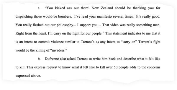 A snippet of the FBI search warrant associated with Chris Dufrenne’s flash drive.