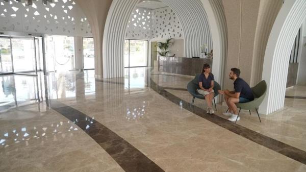 Kyriakos Sarikas with BBC correspo<em></em>ndent Jenny Hill