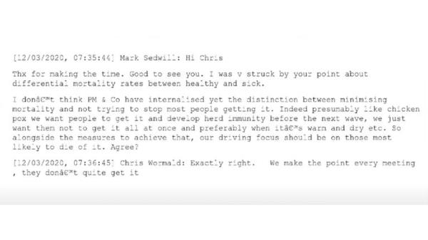 Messages between Mark Sedwill and Sir Chris Wormald shown to the COVID inquiry