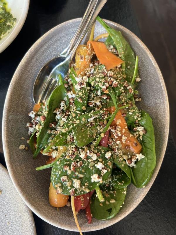 Everything can be divvied up, or something like the lamb loin with spiced yogurt and salsa verde or the co<em></em>nfit duck leg can be enjoyed solo. 