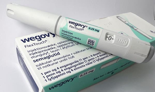 A injection pen of Novo Nordisk's weight-loss drug Wegovy is shown in this photo illustration in Oslo