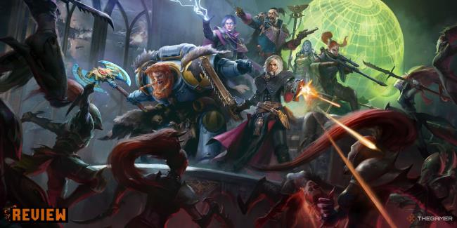 the heroes of warhammer 40k: rogue trader fight against a drukhari onslaught