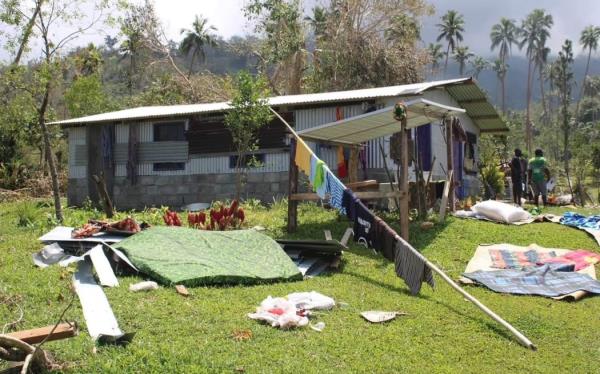 Damages to South Pentecost villages in the aftermath of Cyclone Lola.