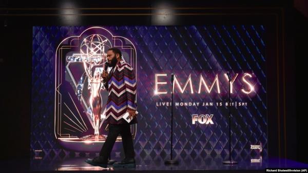 Anthony Anderson appears o<em></em>nstage during a press preview day for the 75th Primetime Emmy Awards, Jan. 12, 2024, in Los Angeles. 