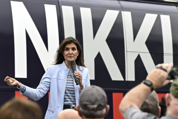 Nikki Haley is trying to steer the co<em></em>nversation towards the ages of Trump, 77, and Biden, 81.
