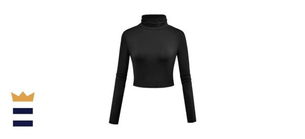 French Co<em></em>nnection Abel Cotton Cropped Turtleneck Top
